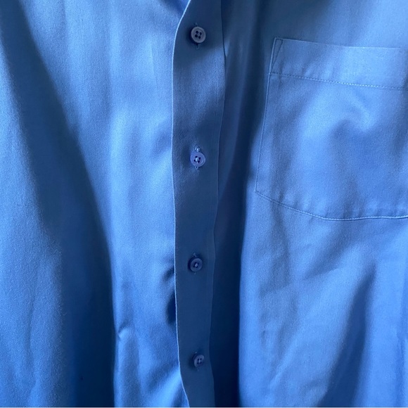 BELLISSIMO Tip Top Tailor Men’s Blue Silky Cotton Dress Shirt 15 1/2 R 39/40cm - Picture 4 of 15
